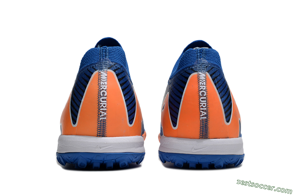 Nike Air Zoom Mercurial Vapor 16 Elite TF Low-Tops Soccer Shoes - Blue/White/Orange 5