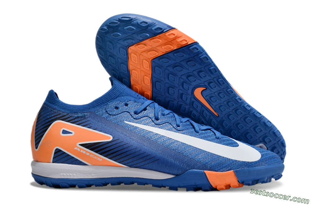Nike Air Zoom Mercurial Vapor 16 Elite TF Low-Tops Soccer Shoes - Blue/White/Orange 0