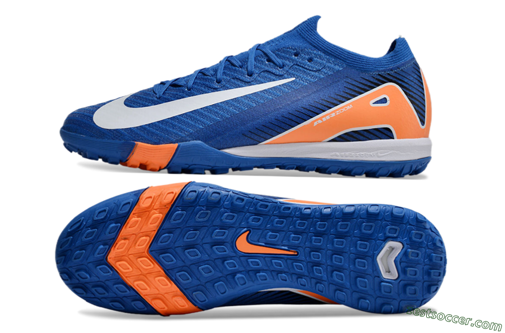 Nike Air Zoom Mercurial Vapor 16 Elite TF Low-Tops Soccer Shoes - Blue/White/Orange 1