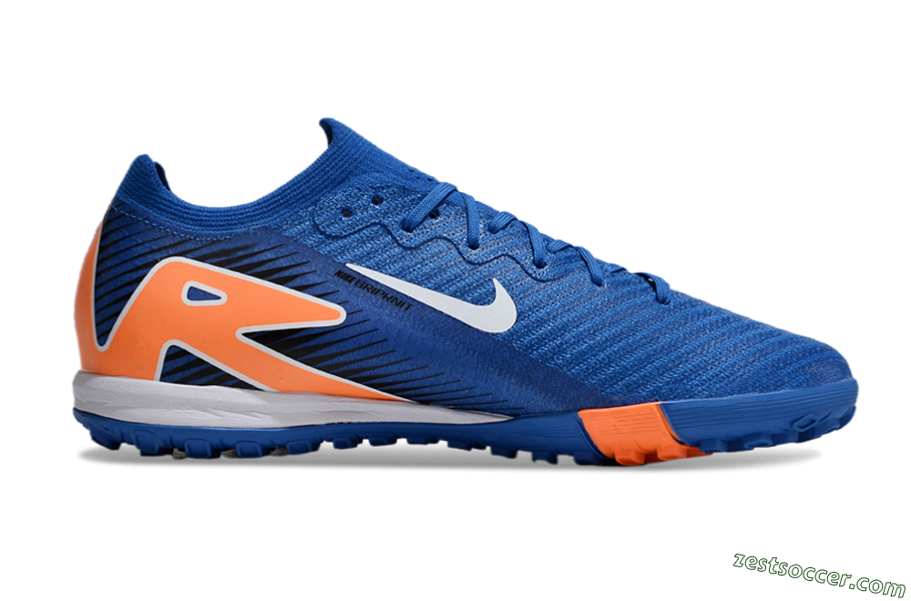 Nike Air Zoom Mercurial Vapor 16 Elite TF Low-Tops Soccer Shoes - Blue/White/Orange 6