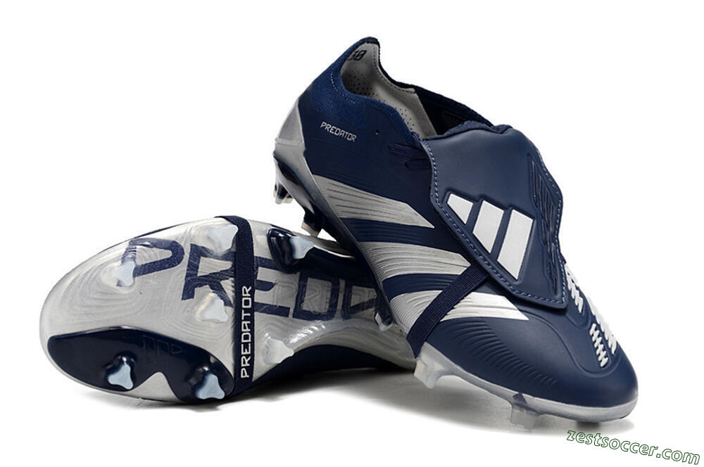 Adidas Predator Elite Foldover Tongue FG Low-Tops Soccer Cleats - Blue/Silver/White 3