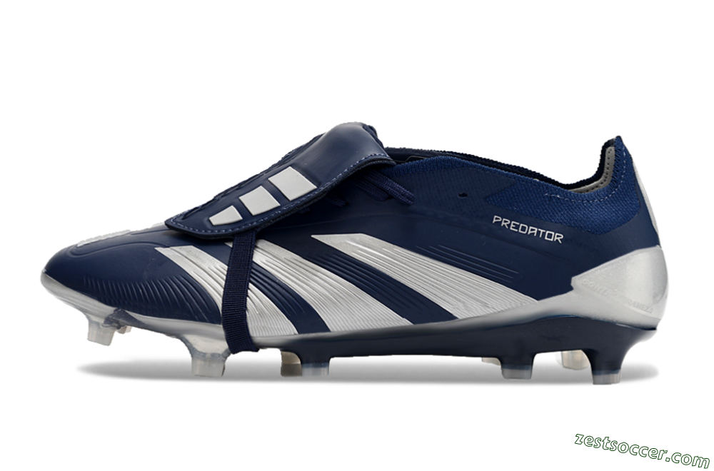 Adidas Predator Elite Foldover Tongue FG Low-Tops Soccer Cleats - Blue/Silver/White 2