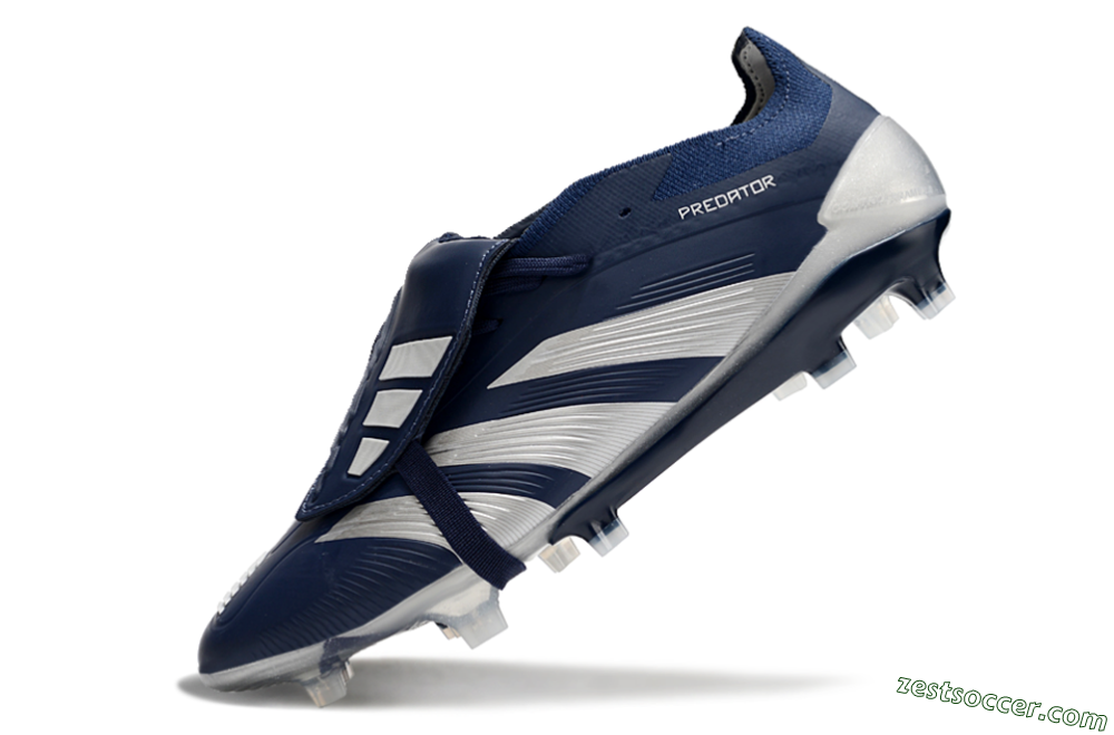 Adidas Predator Elite Foldover Tongue FG Low-Tops Soccer Cleats - Blue/Silver/White 5