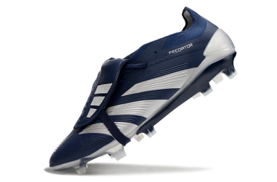 Adidas Predator Elite Foldover Tongue FG Low-Tops Soccer Cleats - Blue/Silver/White