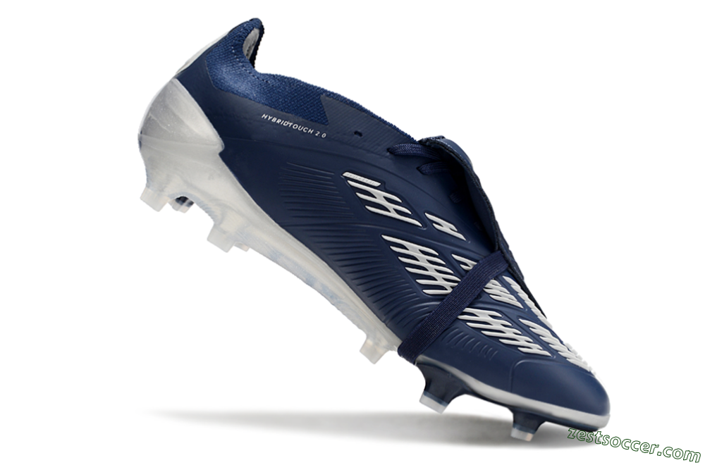 Adidas Predator Elite Foldover Tongue FG Low-Tops Soccer Cleats - Blue/Silver/White 4