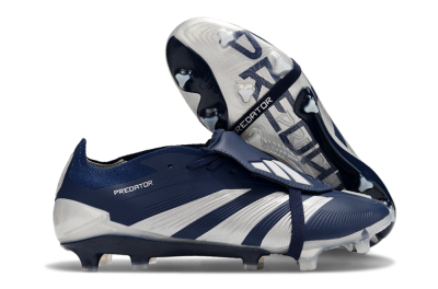 Adidas Predator Elite Foldover Tongue FG Low-Tops Soccer Cleats - Blue/Silver/White