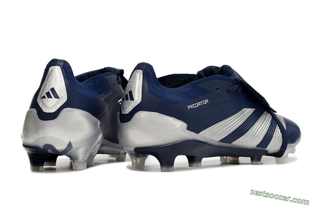 Adidas Predator Elite Foldover Tongue FG Low-Tops Soccer Cleats - Blue/Silver/White 6