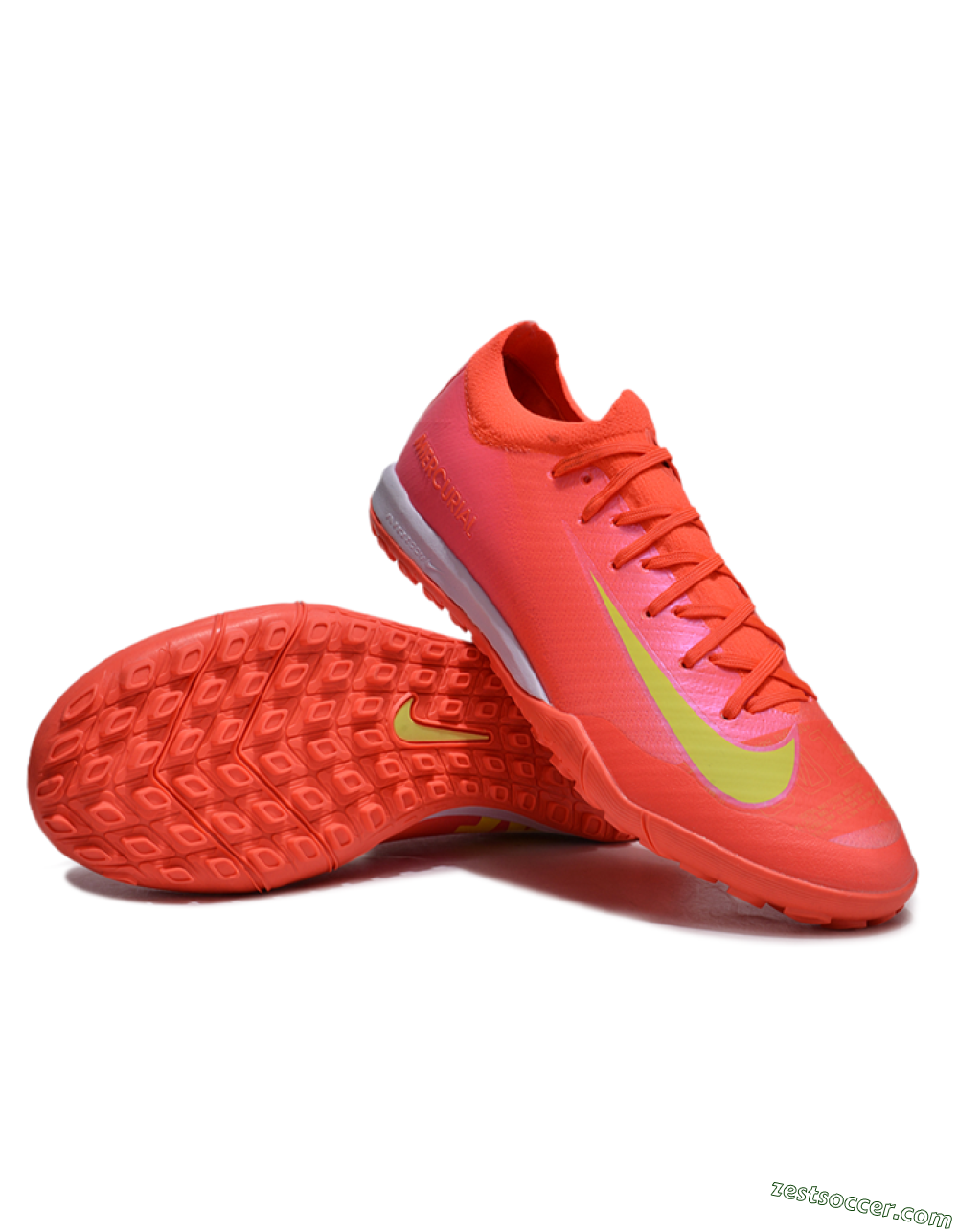 Nike Air Zoom Mercurial Vapor 16 Elite TF Low-Tops Soccer Shoes - Pink/Yellow/White 3