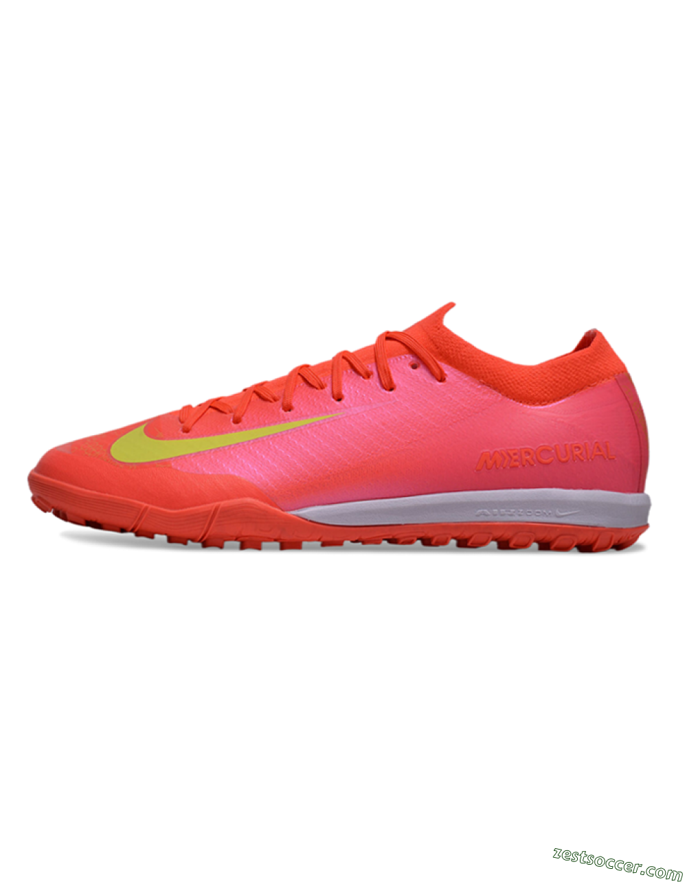 Nike Air Zoom Mercurial Vapor 16 Elite TF Low-Tops Soccer Shoes - Pink/Yellow/White 2