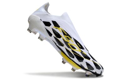 Adidas F50+ Elite Lightstrike Pro Laceless FG Low-Tops Soccer Cleats - White/Black/Yellow