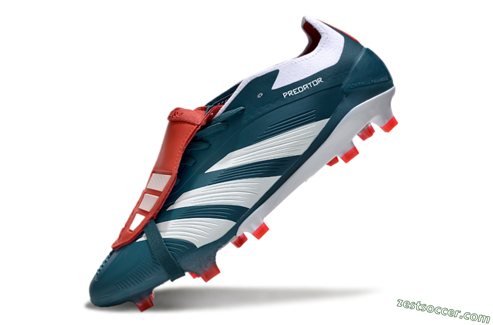 Adidas Predator Elite Foldover Tongue FG Low-Tops Soccer Cleats - Green/White/Red 5