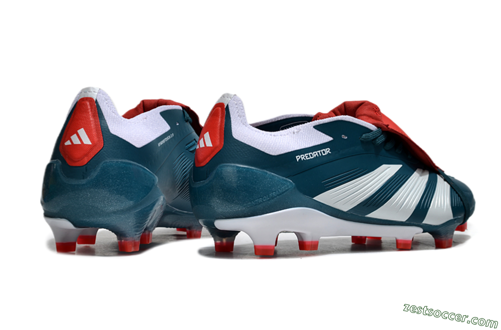 Adidas Predator Elite Foldover Tongue FG Low-Tops Soccer Cleats - Green/White/Red 6
