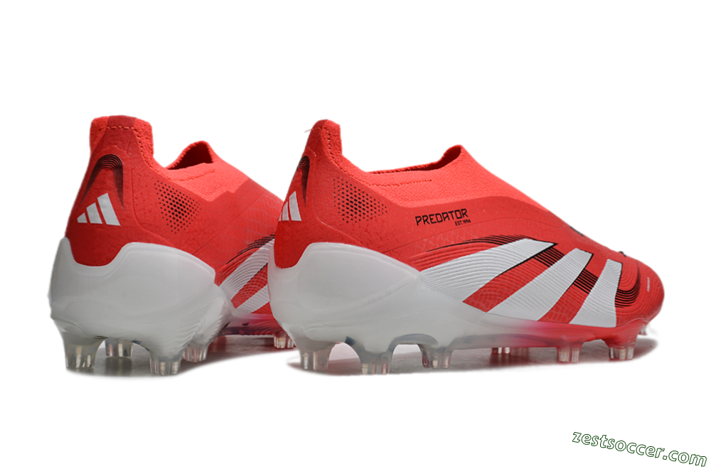 Adidas Predator+ 24 Laceless FG Low-Tops Soccer Cleats - Red/White/Black 6