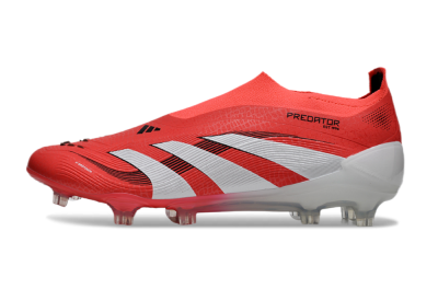 Adidas Predator+ 24 Laceless FG Low-Tops Soccer Cleats - Red/White/Black