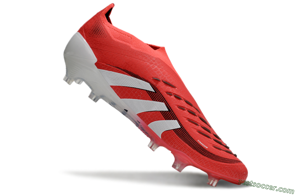 Adidas Predator+ 24 Laceless FG Low-Tops Soccer Cleats - Red/White/Black 4