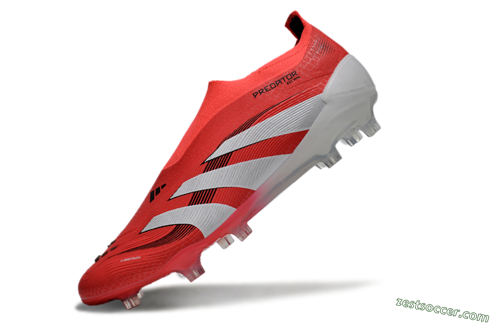 Adidas Predator+ 24 Laceless FG Low-Tops Soccer Cleats - Red/White/Black 5