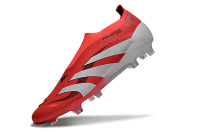 Adidas Predator+ 24 Laceless FG Low-Tops Soccer Cleats - Red/White/Black