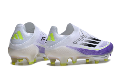 Adidas F50+ Elite Lightstrike Pro FG Low-Tops Soccer Cleats - White/Black/Purple