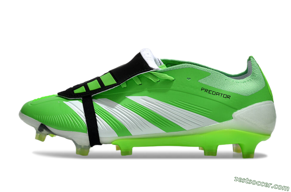 Adidas Predator Elite Foldover Tongue FG Low-Tops Soccer Cleats - Green/White/Black 2