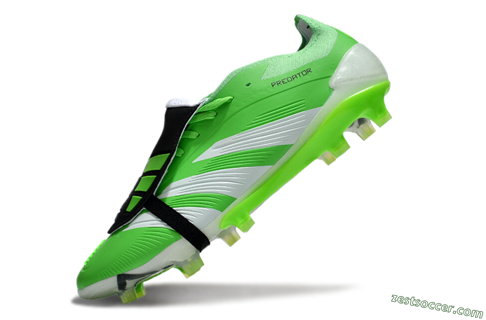 Adidas Predator Elite Foldover Tongue FG Low-Tops Soccer Cleats - Green/White/Black 5