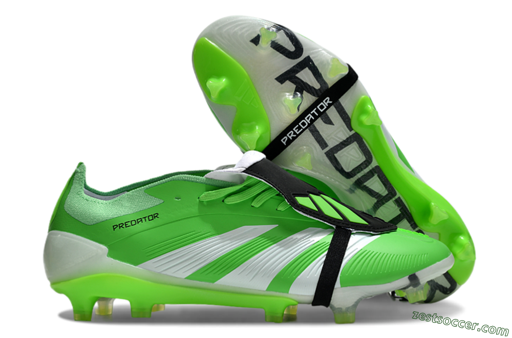 Adidas Predator Elite Foldover Tongue FG Low-Tops Soccer Cleats - Green/White/Black 0