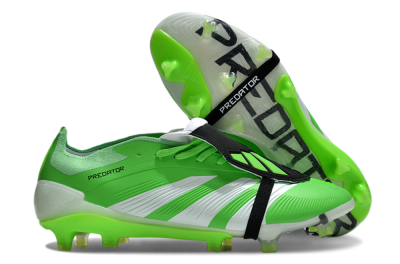 Adidas Predator Elite Foldover Tongue FG Low-Tops Soccer Cleats - Green/White/Black