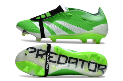 Adidas Predator Elite Foldover Tongue FG Low-Tops Soccer Cleats - Green/White/Black