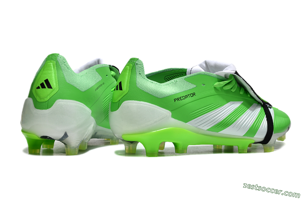 Adidas Predator Elite Foldover Tongue FG Low-Tops Soccer Cleats - Green/White/Black 6