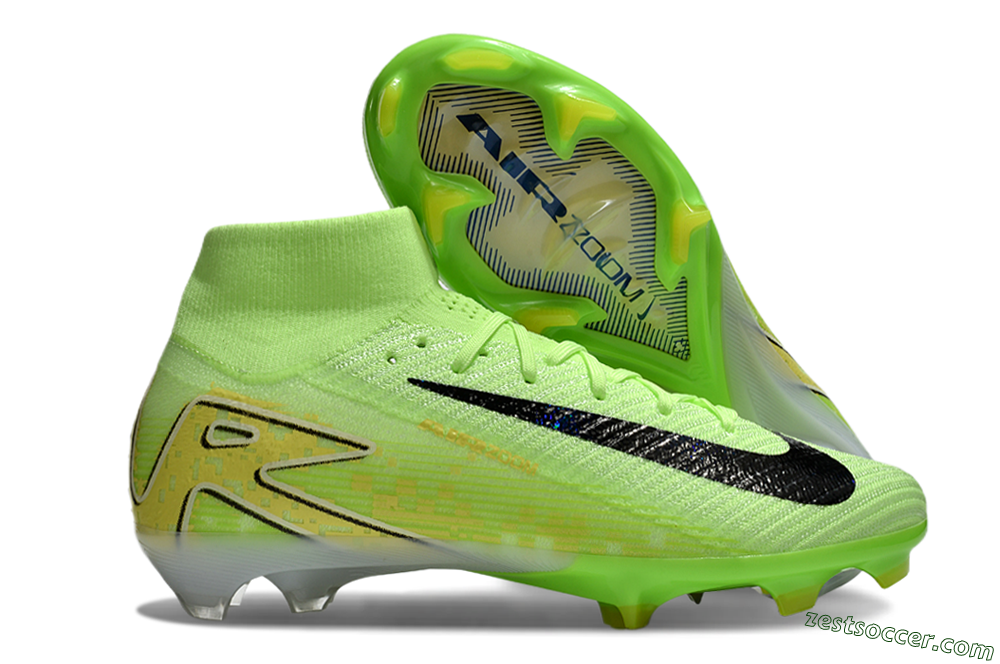 Nike Air Zoom Mercurial Superfly 10 Elite FG High-Tops Soccer Cleats - Green/Black/White 0