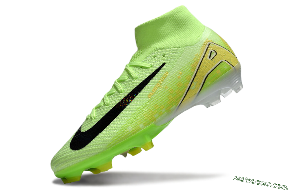 Nike Air Zoom Mercurial Superfly 10 Elite FG High-Tops Soccer Cleats - Green/Black/White 5