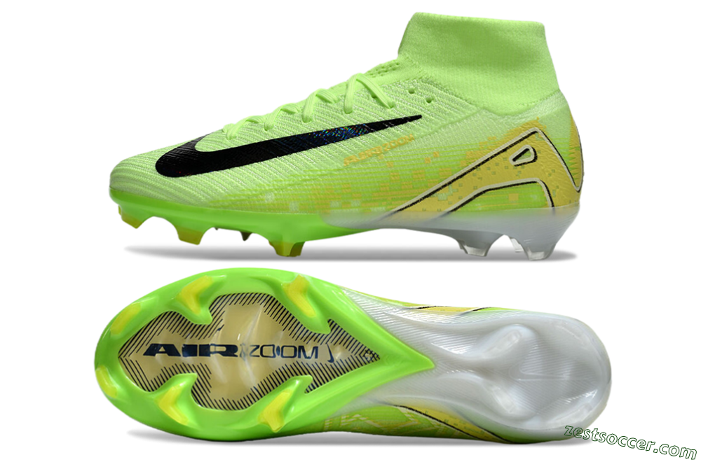 Nike Air Zoom Mercurial Superfly 10 Elite FG High-Tops Soccer Cleats - Green/Black/White 1