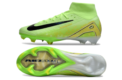 Nike Air Zoom Mercurial Superfly 10 Elite FG High-Tops Soccer Cleats - Green/Black/White
