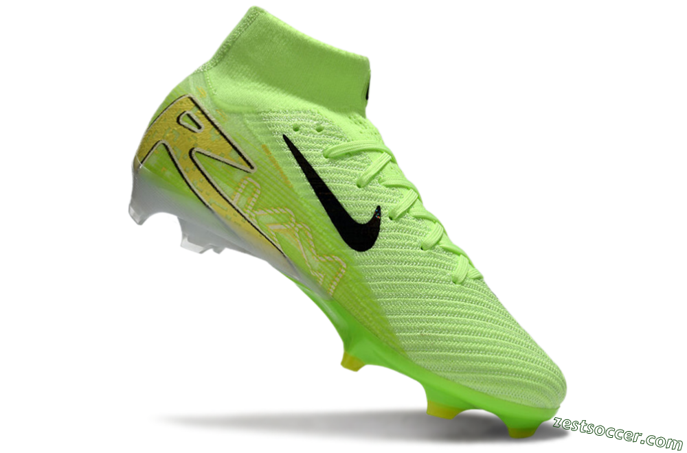 Nike Air Zoom Mercurial Superfly 10 Elite FG High-Tops Soccer Cleats - Green/Black/White 4