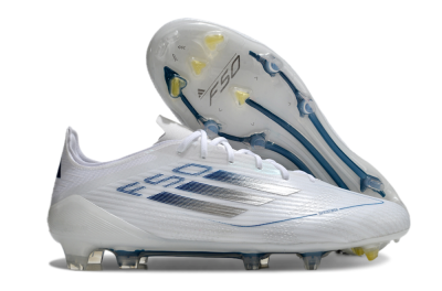 Adidas F50 Elite FG Low-Tops Soccer Cleats - White/Silver/Blue