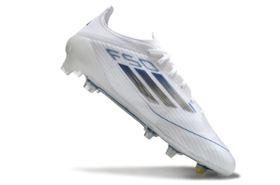 Adidas F50 Elite FG Low-Tops Soccer Cleats - White/Silver/Blue