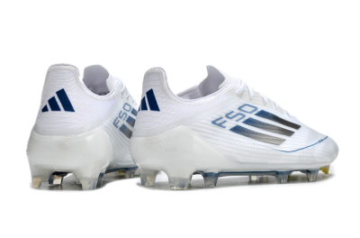 Adidas F50 Elite FG Low-Tops Soccer Cleats - White/Silver/Blue