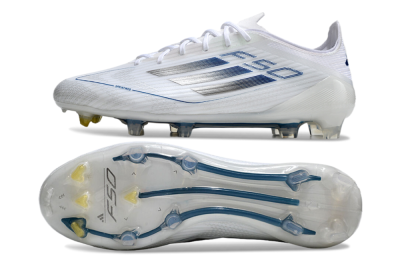 Adidas F50 Elite FG Low-Tops Soccer Cleats - White/Silver/Blue