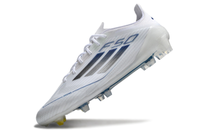 Adidas F50 Elite FG Low-Tops Soccer Cleats - White/Silver/Blue