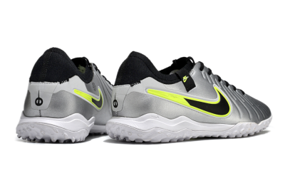 Nike Tiempo Legend 10 Pro TF Low-Tops Soccer Shoes - Silver/Black/Yellow