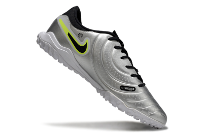 Nike Tiempo Legend 10 TF Low-Tops Soccer Shoes - Silver/Black/Yellow