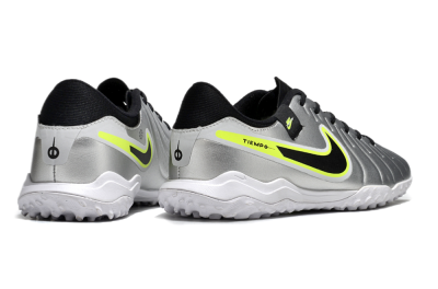 Nike Tiempo Legend 10 TF Low-Tops Soccer Shoes - Silver/Black/Yellow