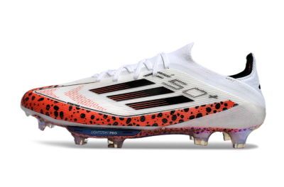 Adidas F50+ Lightstrike Elite FG Low-Tops Soccer Cleats - White/Black/Leopard