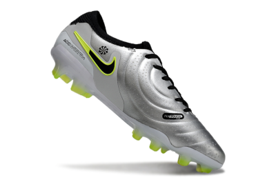 Nike Tiempo Legend 10 Elite AG Low-Tops Soccer Cleats - Silver/Black/Yellow