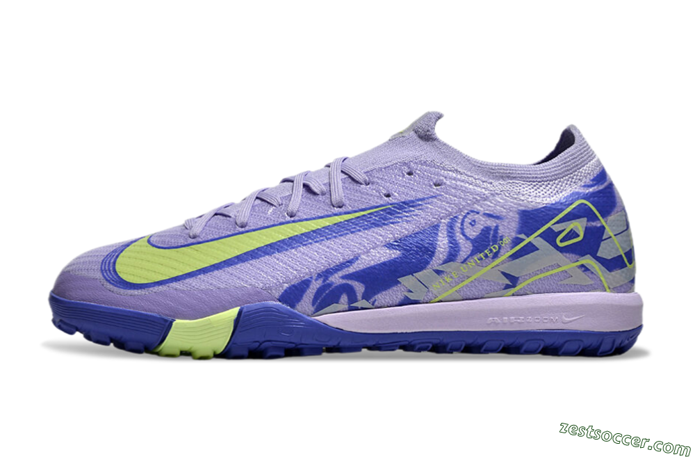 Nike Air Zoom Mercurial Vapor 16 Elite TF Low-Tops Soccer Shoes - Purple/Yellow/White 2