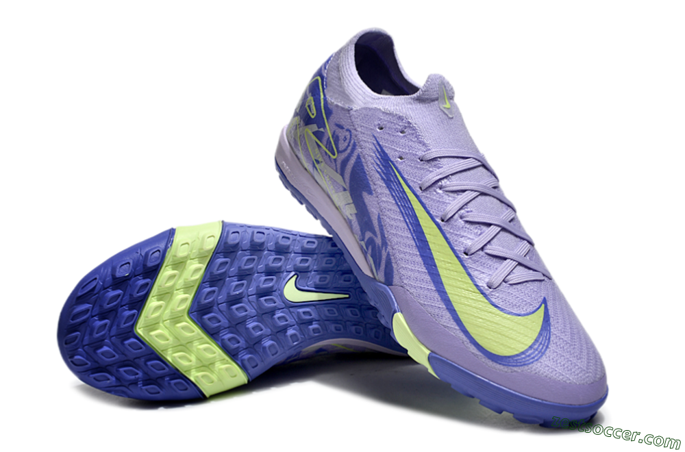 Nike Air Zoom Mercurial Vapor 16 Elite TF Low-Tops Soccer Shoes - Purple/Yellow/White 3