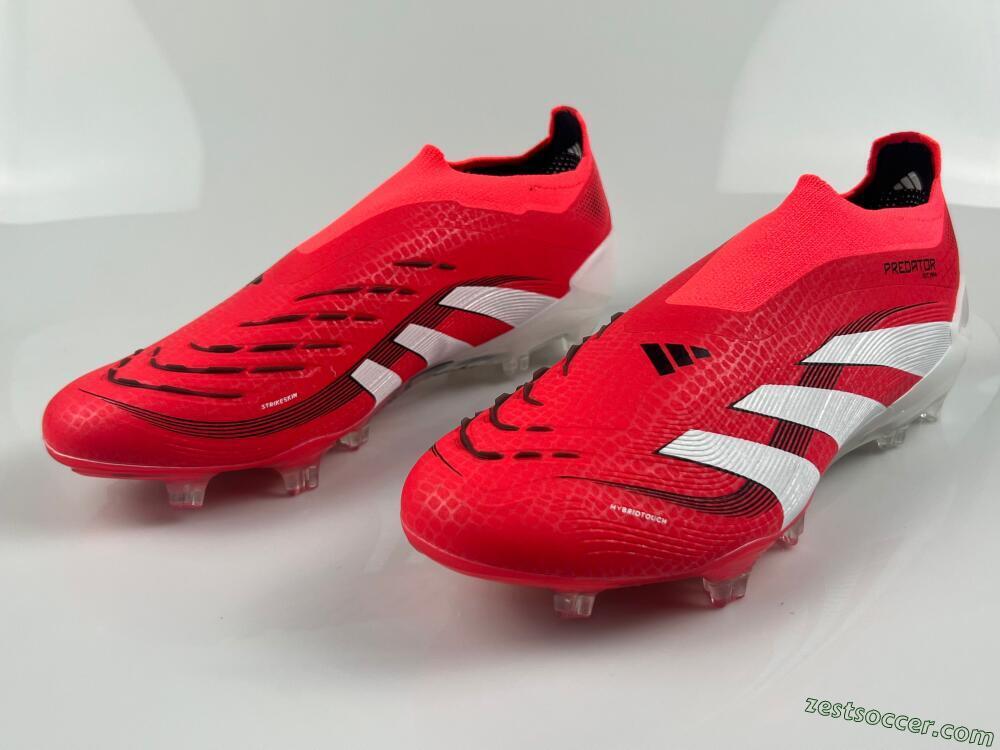 Adidas Predator+ 24 Laceless FG Low-Tops Soccer Cleats - Red/White/Black