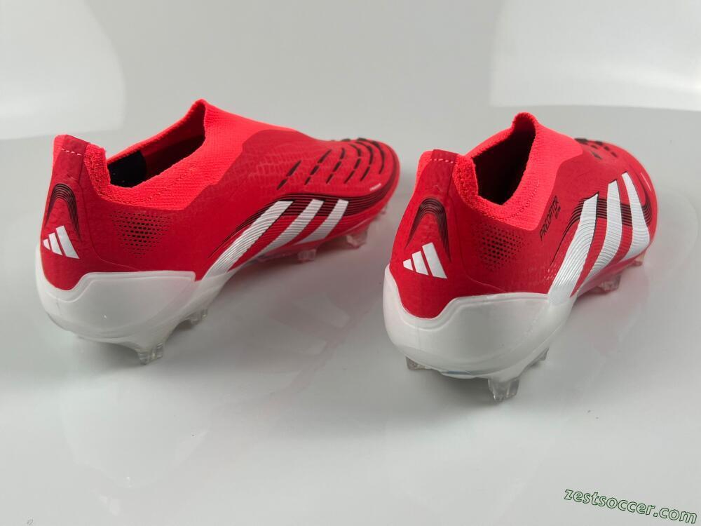 Adidas Predator+ 24 Laceless FG Low-Tops Soccer Cleats - Red/White/Black
