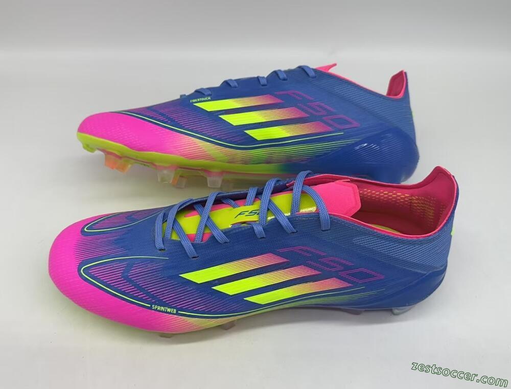 Adidas F50 Elite TF Low-Tops Soccer Shoes - Blue/Pink/Yellow
