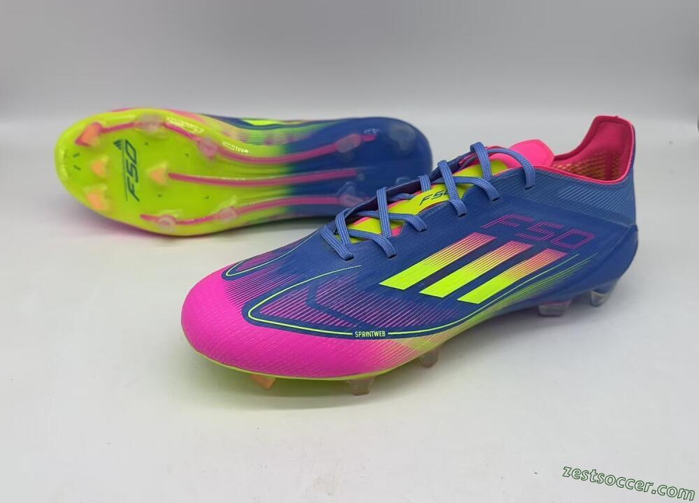 Adidas F50 Elite TF Low-Tops Soccer Shoes - Blue/Pink/Yellow