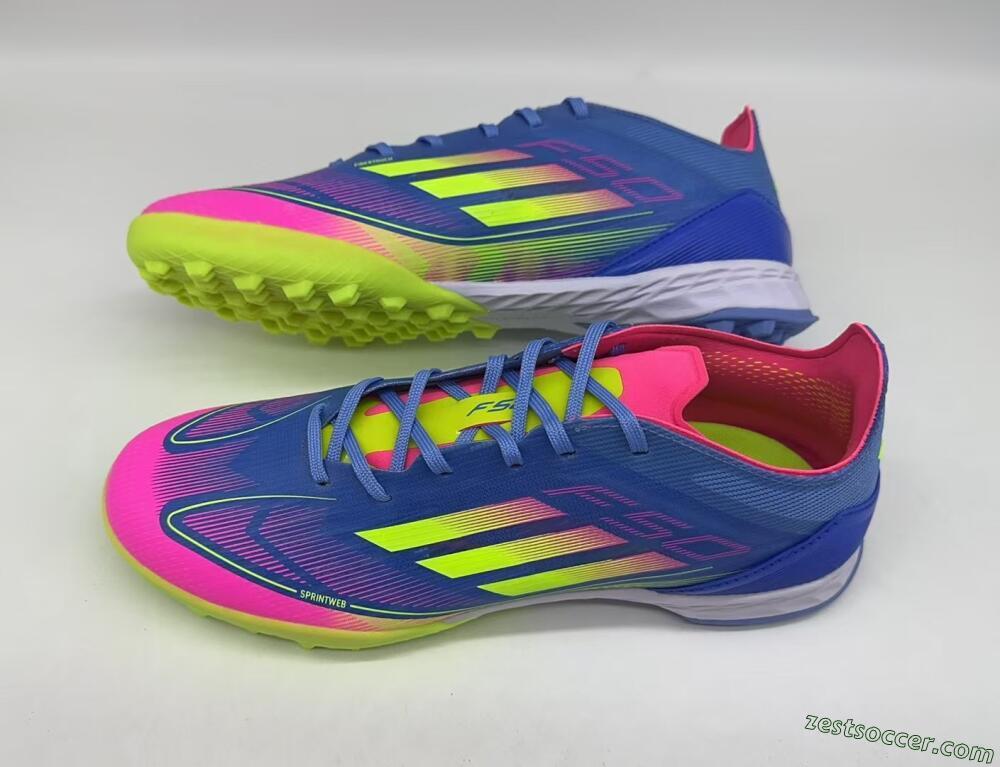 Adidas F50 Elite TF Low-Tops Soccer Shoes - Blue/Pink/Yellow